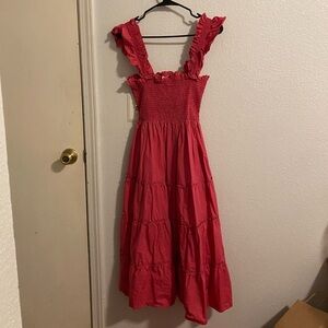 Hill House Pink Tiered Midi Dress